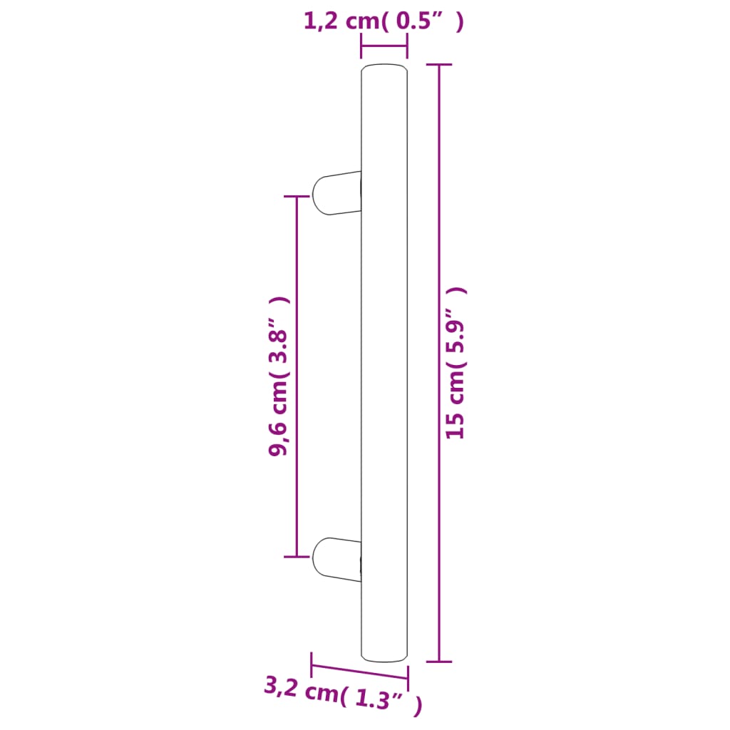 Cabinet Handles 10 pcs Black 96 mm Stainless Steel