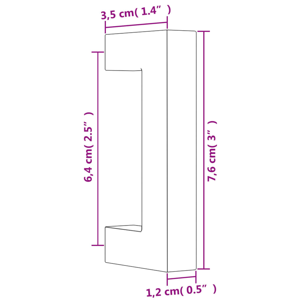 Cabinet Handles 10 pcs Bronze 64 mm Stainless Steel