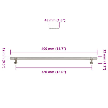 Cabinet Handles 5 pcs Silver 320 mm Stainless Steel