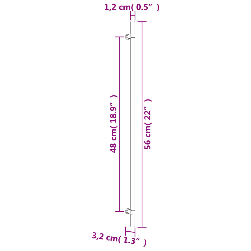 Cabinet Handles 5 pcs Silver 480 mm Stainless Steel