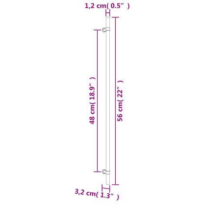 Cabinet Handles 5 pcs Silver 480 mm Stainless Steel