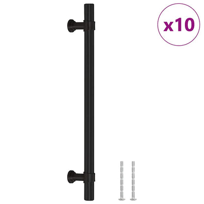 Cabinet Handles 10 pcs Black 160 mm Stainless Steel