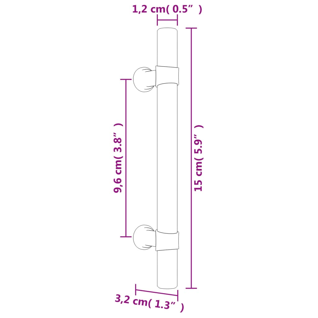 Cabinet Handles 10 pcs Bronze 96 mm Stainless Steel