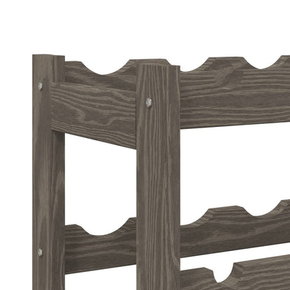 Wine Rack for 20 Bottles Grey Solid Wood Pine