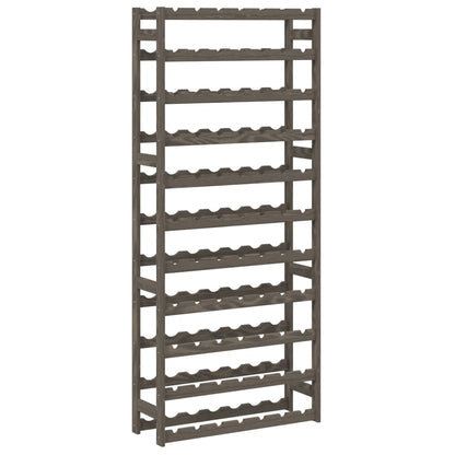 Wine Rack for 77 Bottles Grey Solid Wood Pine