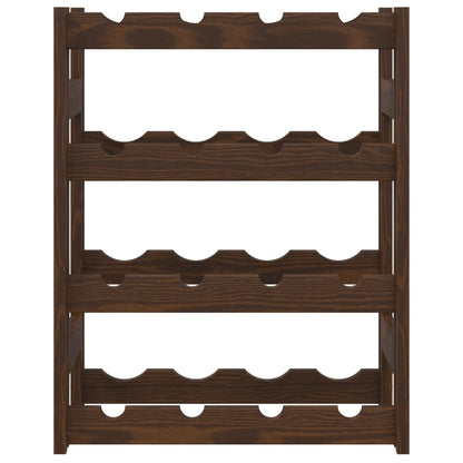 Wine Rack for 16 Bottles Brown Solid Wood Pine