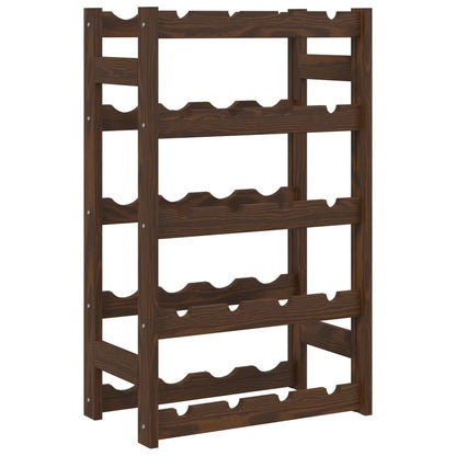 Wine Rack for 20 Bottles Brown Solid Wood Pine