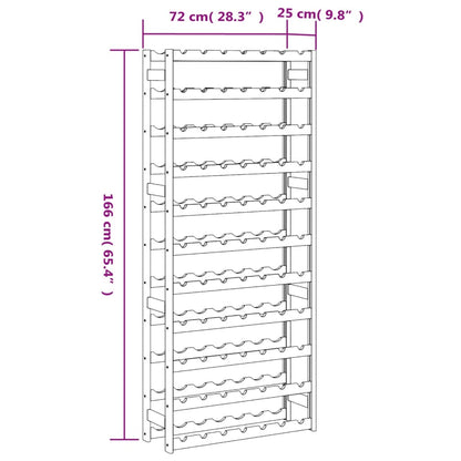 Wine Rack for 77 Bottles Brown Solid Wood Pine