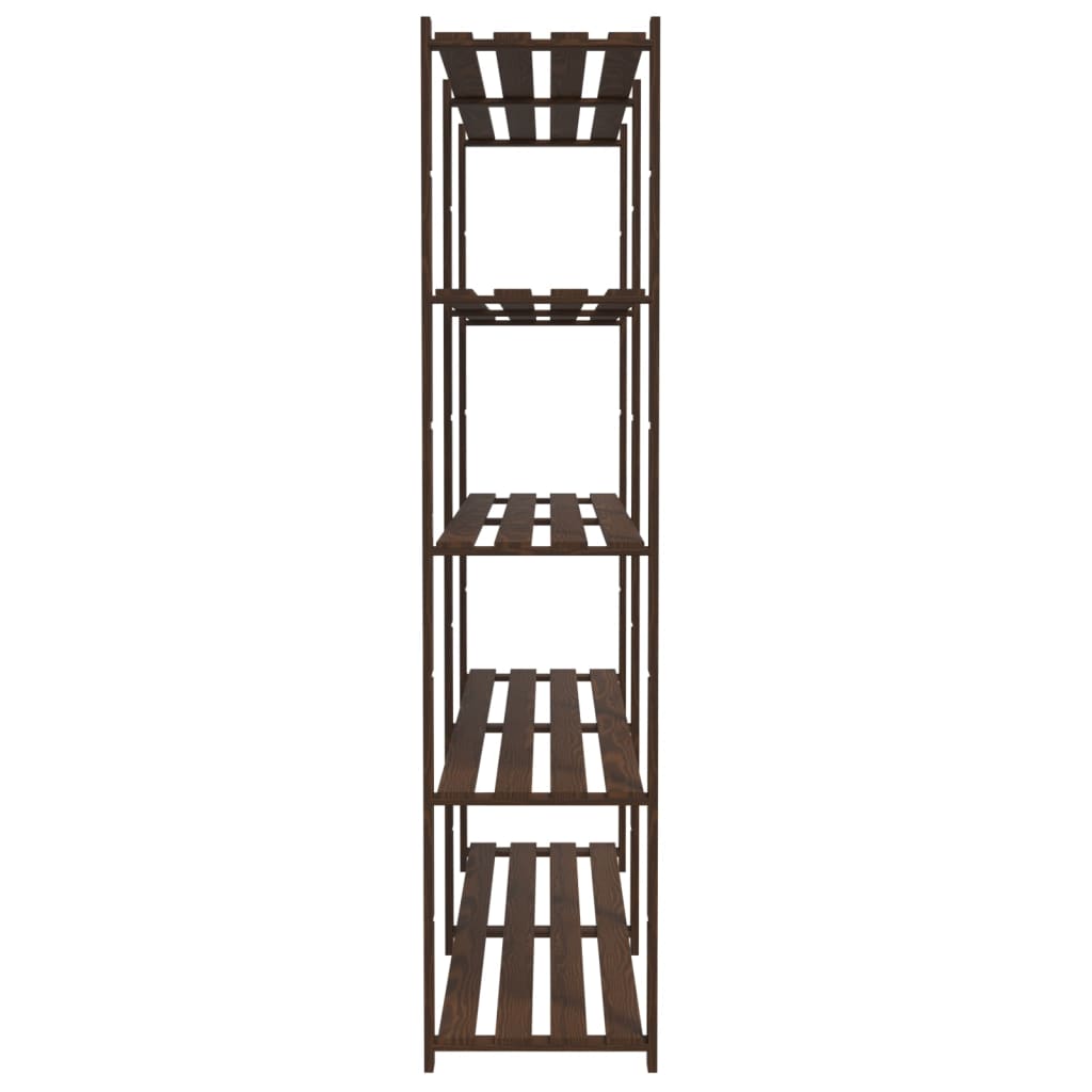 5-Tier Storage Rack Brown 170x38x170 cm Solid Wood Pine