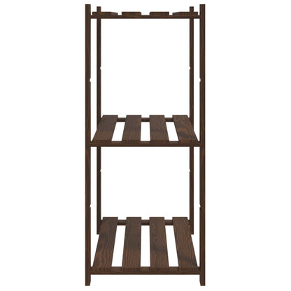 3-Tier Storage Rack Brown 80x38x90 cm Solid Wood Pine