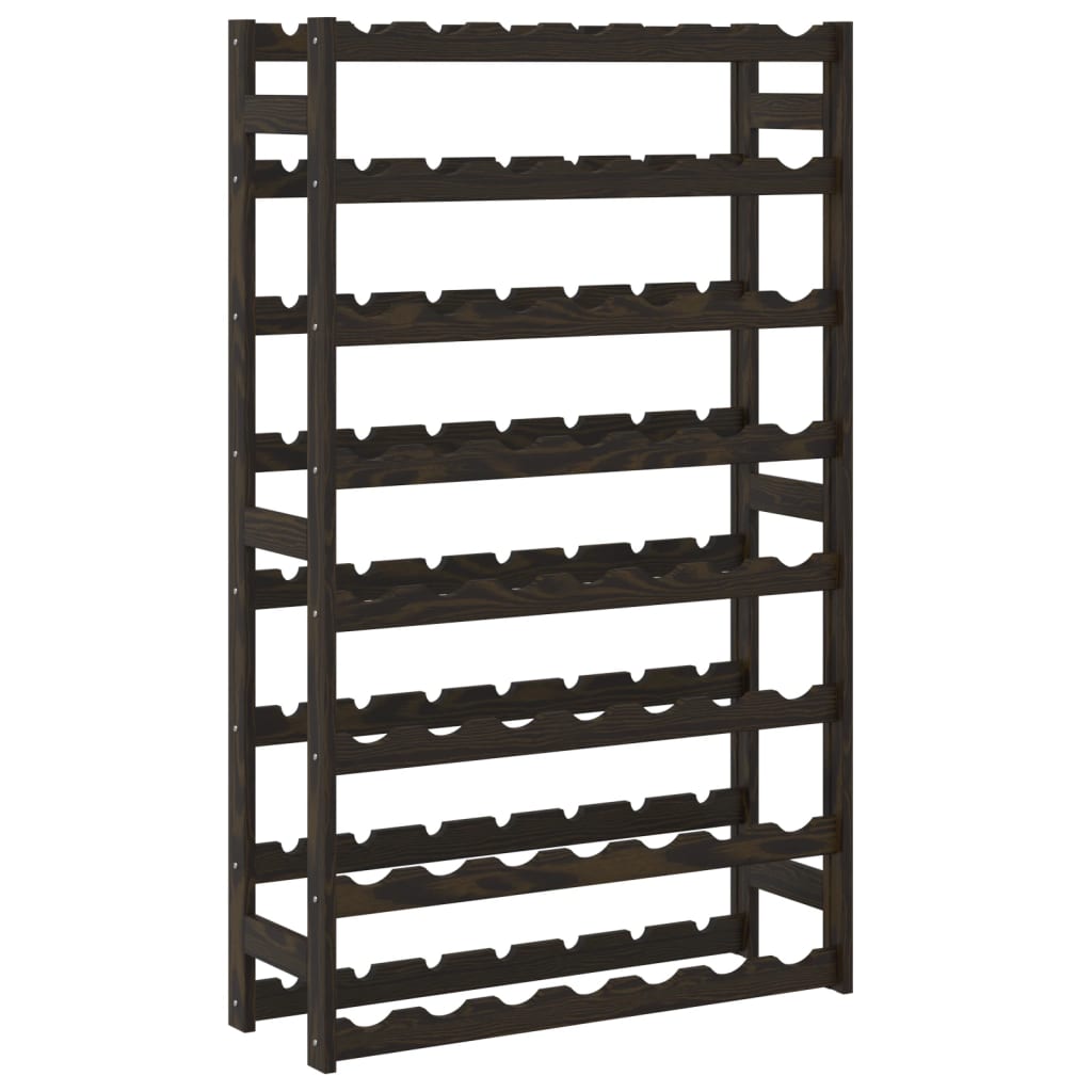 Wine Rack for 56 Bottles Black Solid Wood Pine