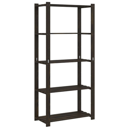 5-Tier Storage Rack Black 80x38x170 cm Solid Wood Pine