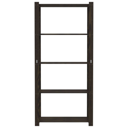 5-Tier Storage Rack Black 80x38x170 cm Solid Wood Pine