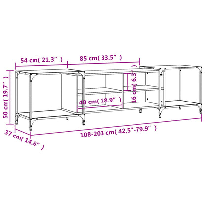 TV Cabinet Sonoma Oak 203x37x50 cm Engineered Wood