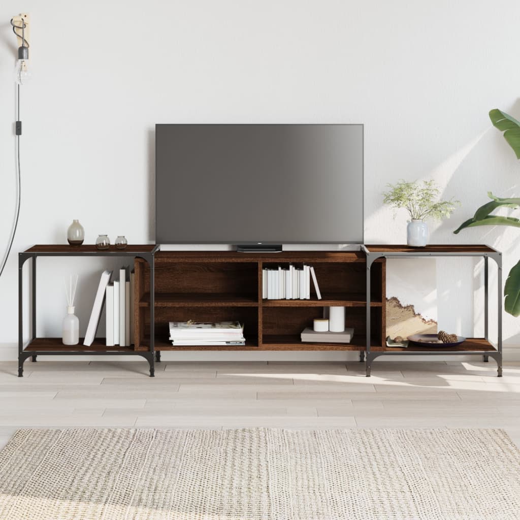 TV Cabinet Brown Oak 203x37x50 cm Engineered Wood