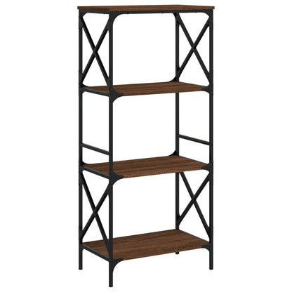 Bookcase 4-Tier Brown Oak 59x35x132 cm Engineered Wood