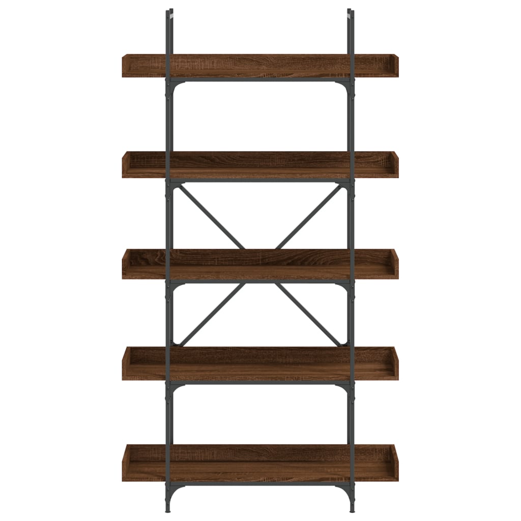 Bookcase 5-Tier Brown Oak 100x33x180.5 cm Engineered Wood