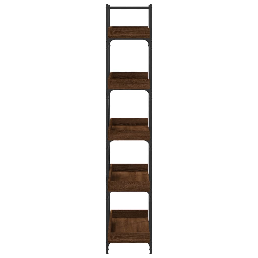 Bookcase 5-Tier Brown Oak 100x33x180.5 cm Engineered Wood