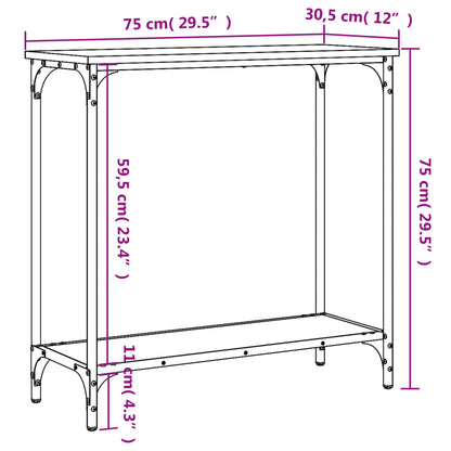 Console Table Sonoma Oak 75x30.5x75 cm Engineered Wood