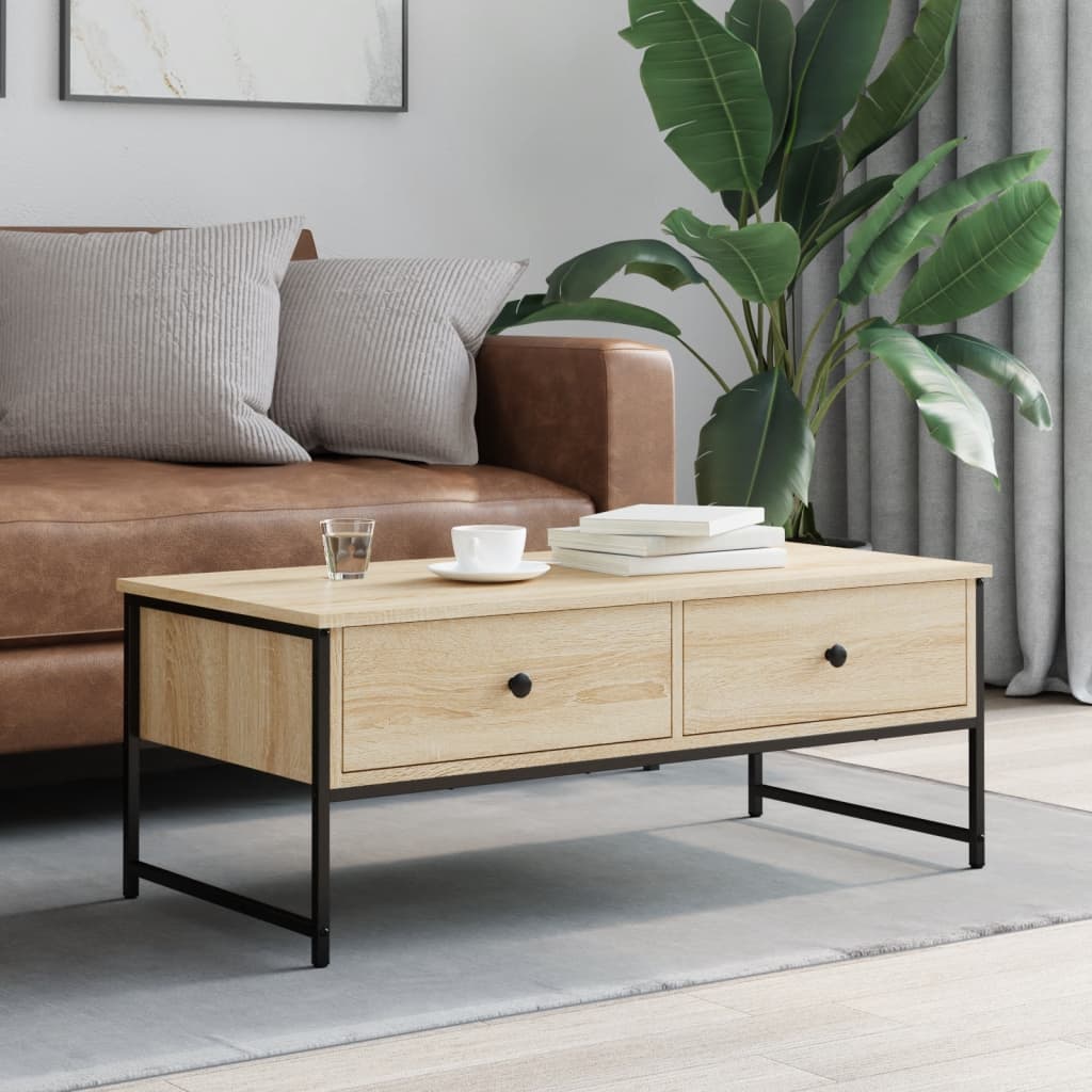 Coffee Table Sonoma Oak 101x49x39.5 cm Engineered Wood