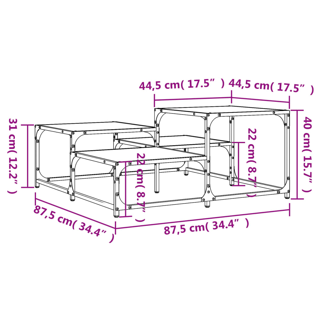 Coffee Table Sonoma Oak 87.5x87.5x40 cm Engineered Wood