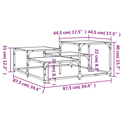 Coffee Table Sonoma Oak 87.5x87.5x40 cm Engineered Wood