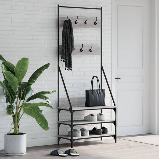 Clothes Rack with Shoe Storage Grey Sonoma 72x34x184 cm