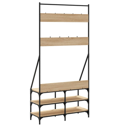 Clothes Rack with Shoe Storage Sonoma Oak 90x34x184 cm