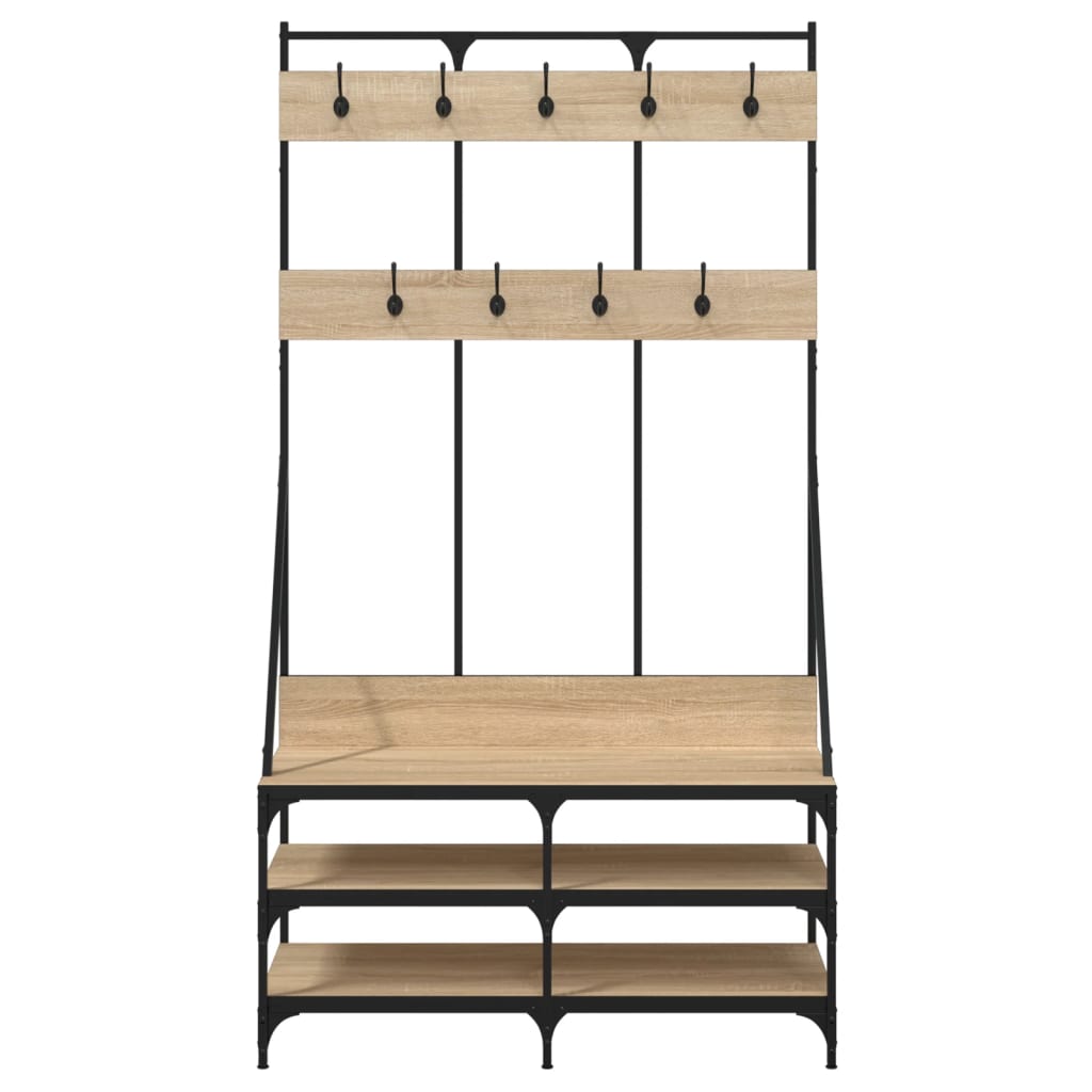 Clothes Rack with Shoe Storage Sonoma Oak 100x40x184 cm