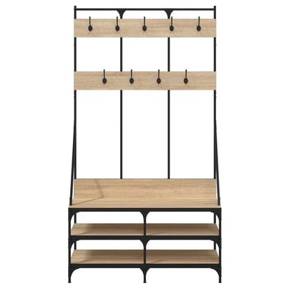 Clothes Rack with Shoe Storage Sonoma Oak 100x40x184 cm