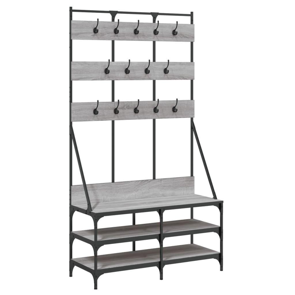 Clothes Rack with Shoe Storage Grey Sonoma 100x40x184 cm