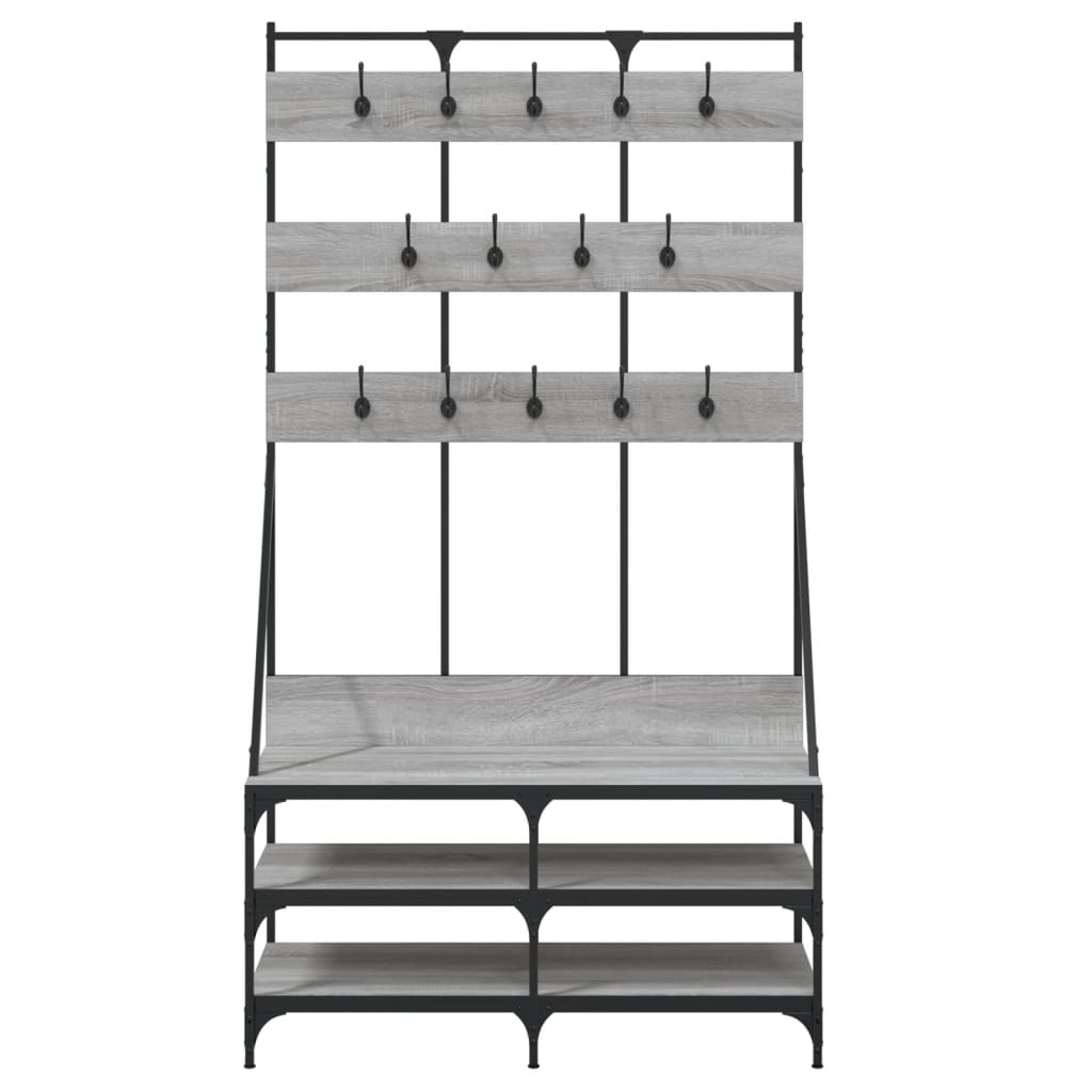 Clothes Rack with Shoe Storage Grey Sonoma 100x40x184 cm