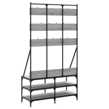 Clothes Rack with Shoe Storage Grey Sonoma 100x40x184 cm