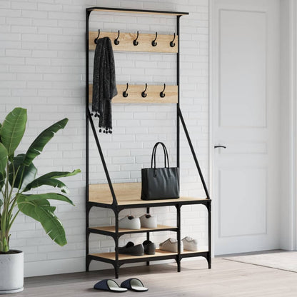 Clothes Rack with Shoe Storage Sonoma Oak 80x40x184 cm