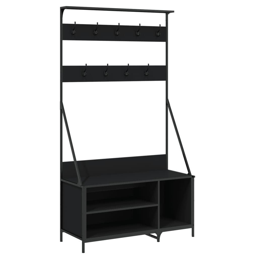 Clothes Rack with Shoe Storage Black 100x41x184 cm