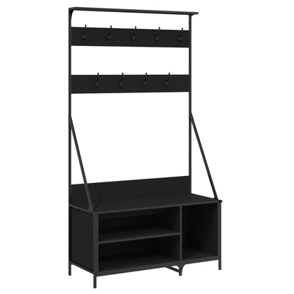 Clothes Rack with Shoe Storage Black 100x41x184 cm