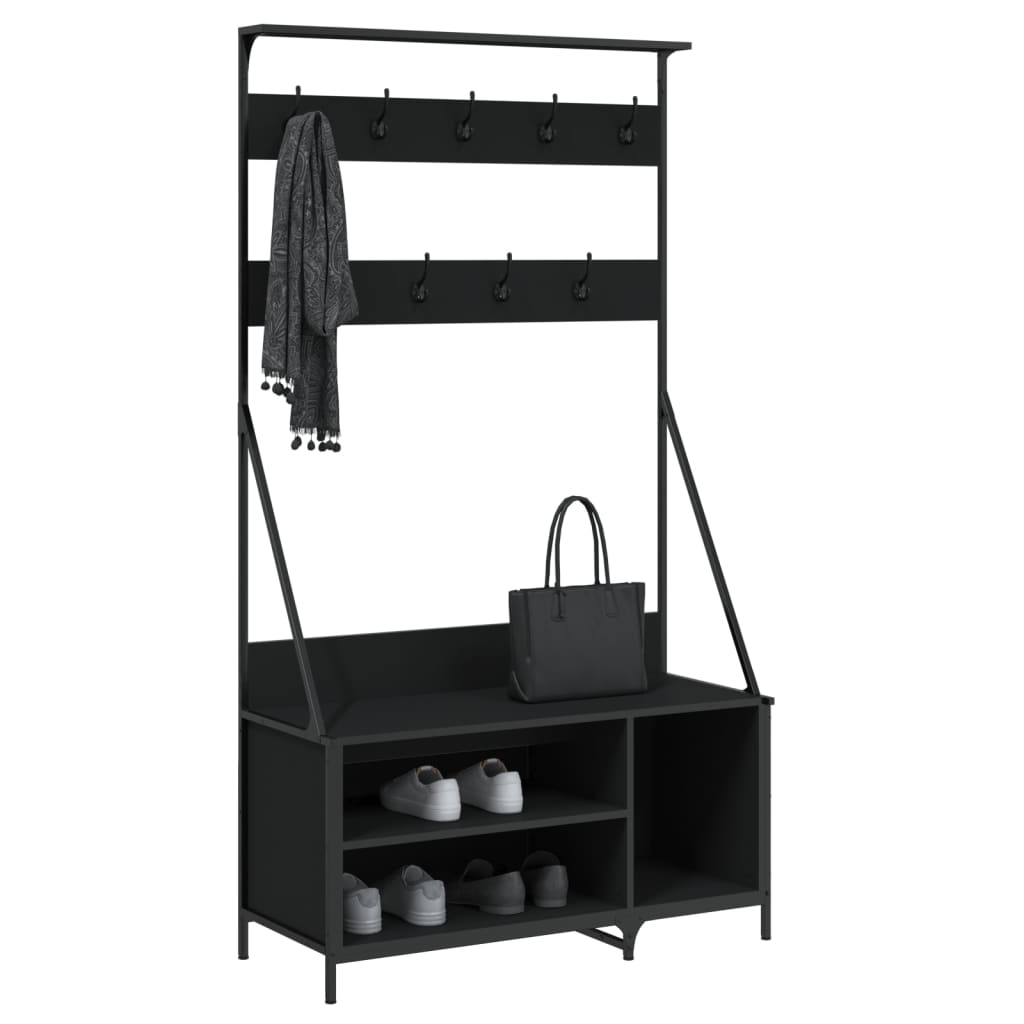 Clothes Rack with Shoe Storage Black 100x41x184 cm