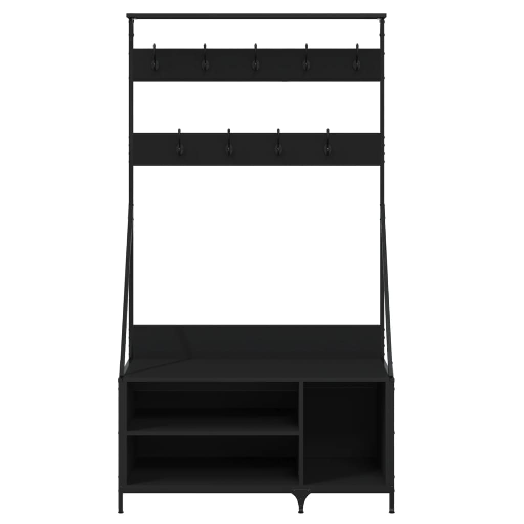 Clothes Rack with Shoe Storage Black 100x41x184 cm