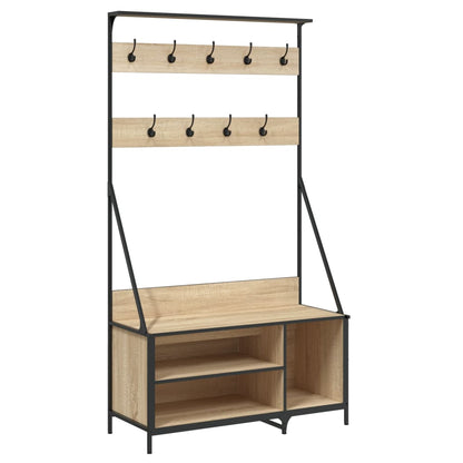 Clothes Rack with Shoe Storage Sonoma Oak 100x41x184 cm