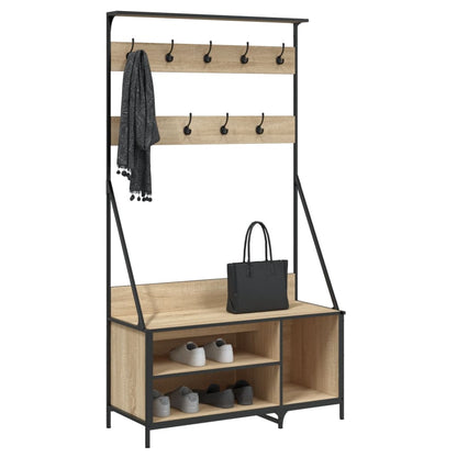 Clothes Rack with Shoe Storage Sonoma Oak 100x41x184 cm