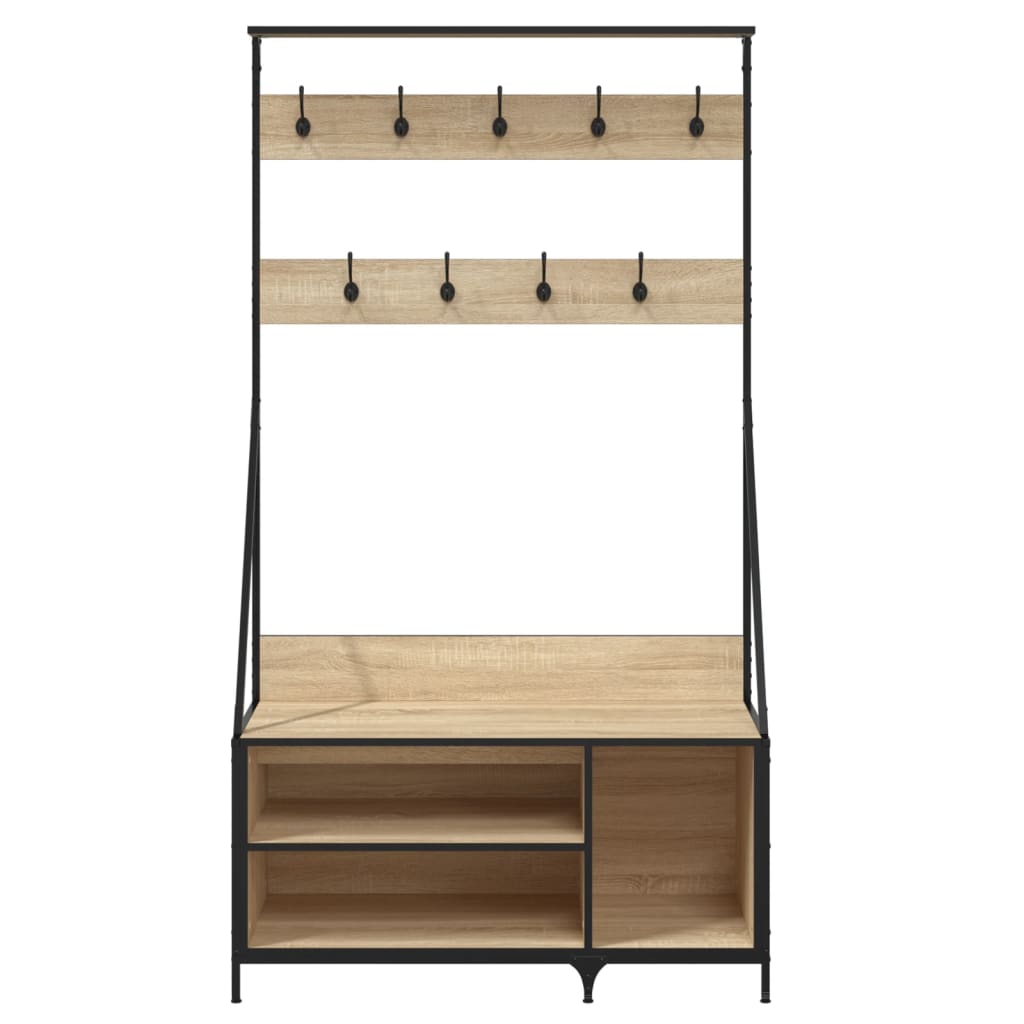 Clothes Rack with Shoe Storage Sonoma Oak 100x41x184 cm