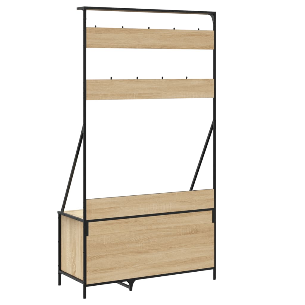 Clothes Rack with Shoe Storage Sonoma Oak 100x41x184 cm