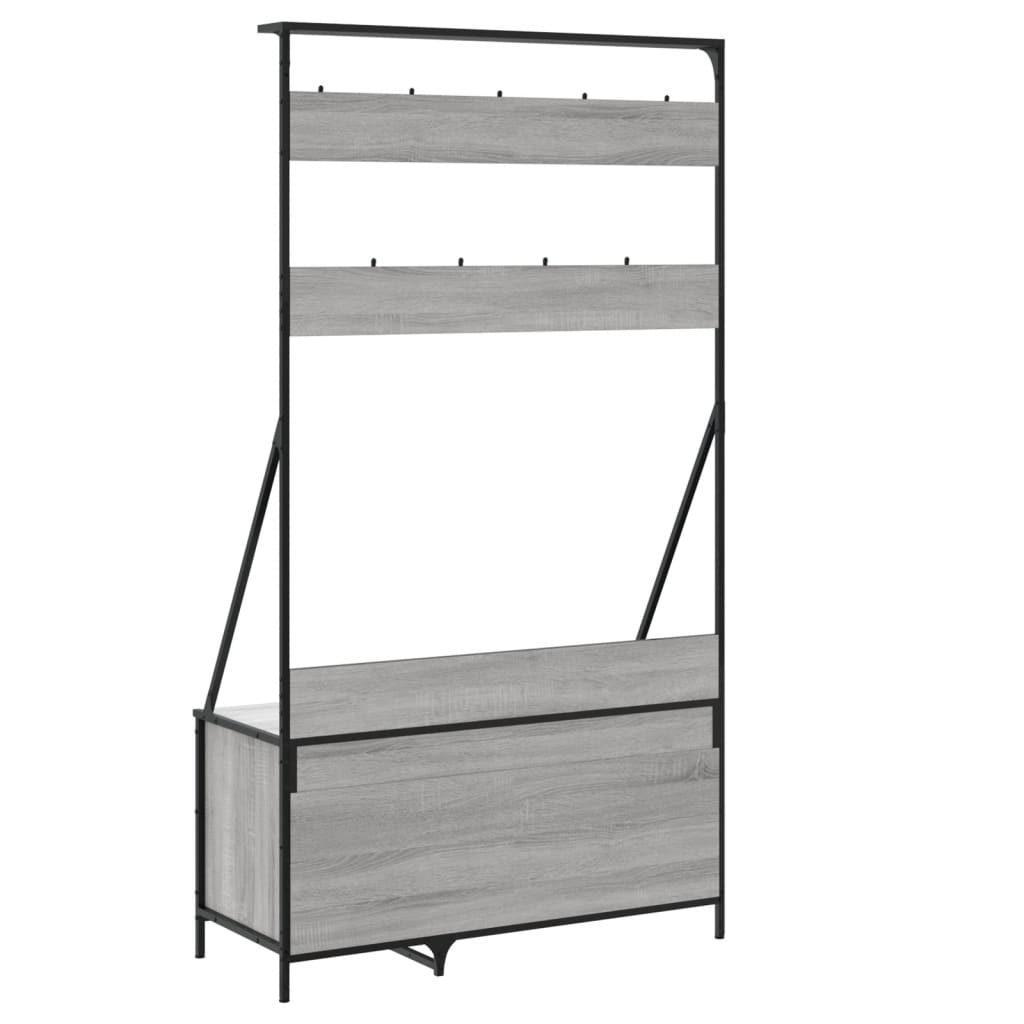 Clothes Rack with Shoe Storage Grey Sonoma 100x41x184 cm