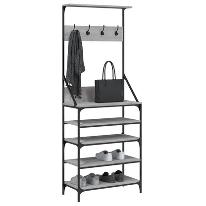 Clothes Rack with Shoe Storage Grey Sonoma 70x34x184 cm