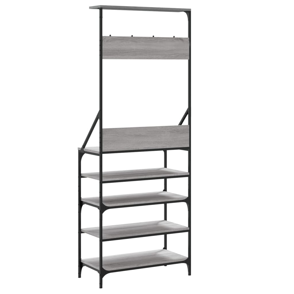 Clothes Rack with Shoe Storage Grey Sonoma 70x34x184 cm