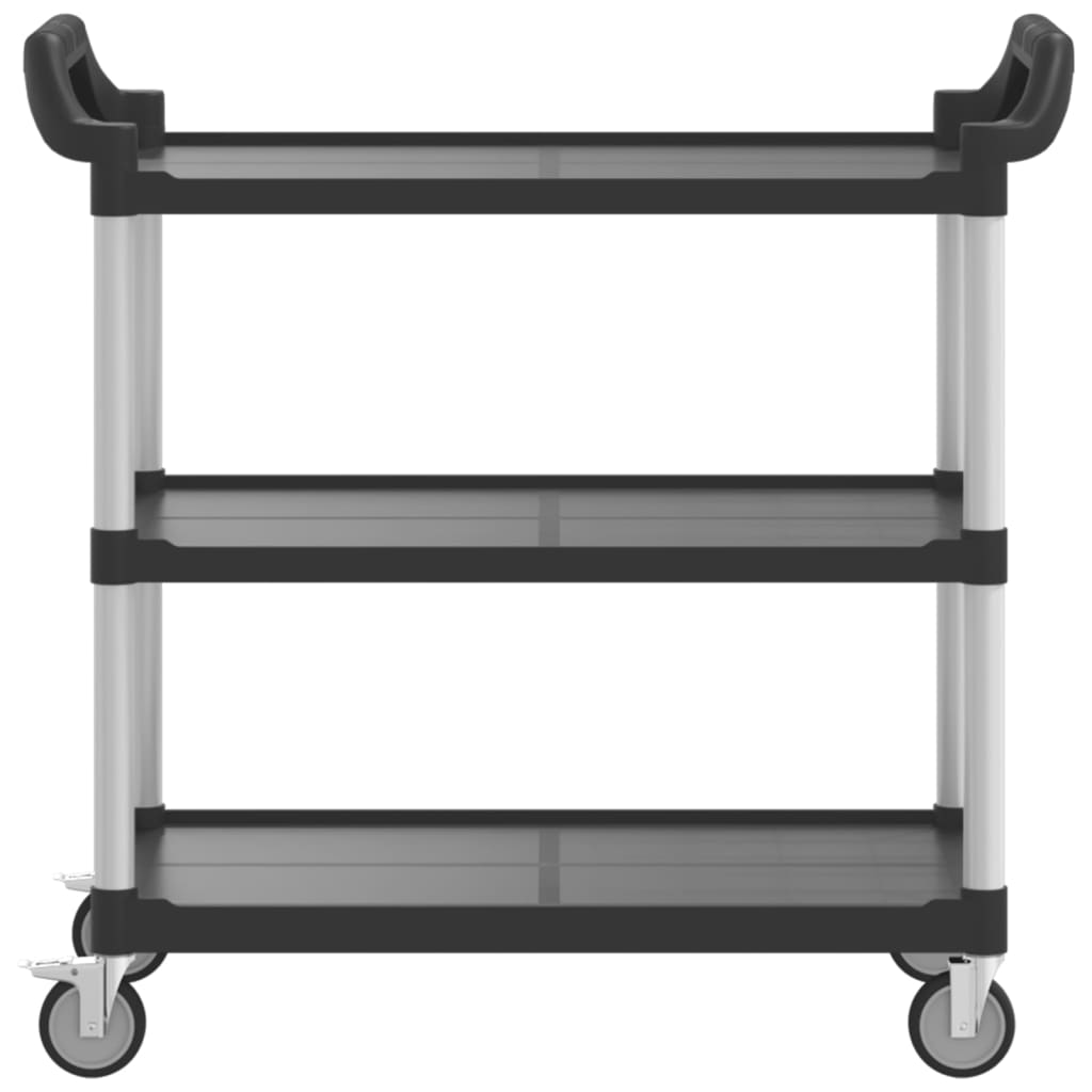 3-Tier Trolley Black 99x50x96 cm Aluminium