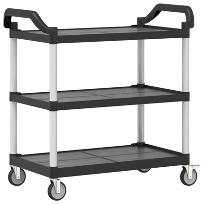 3-Tier Trolley Black 99x50x96 cm Aluminium