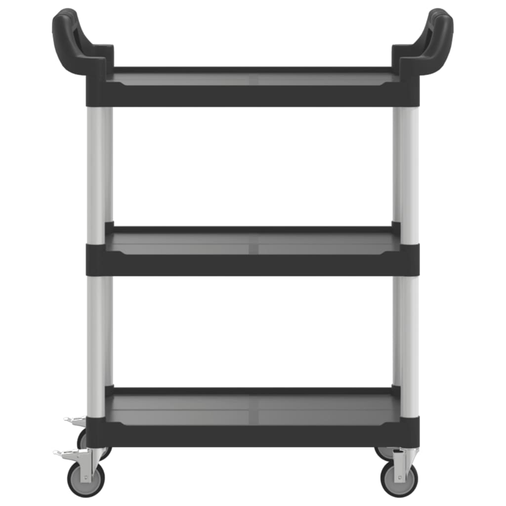 3-Tier Trolley Black 81x41x92 cm Aluminium