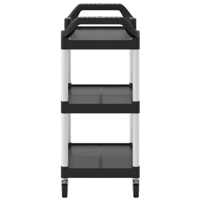 3-Tier Trolley Black 81x41x92 cm Aluminium