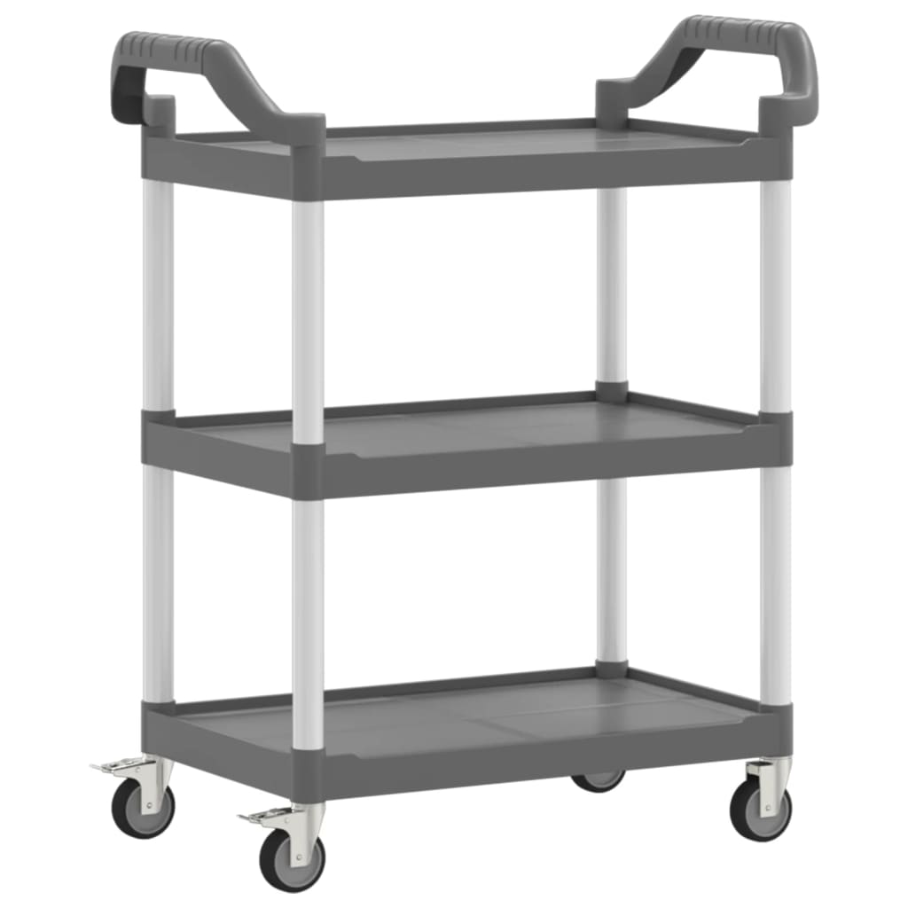 3-Tier Trolley Grey 81x41x92 cm Aluminium